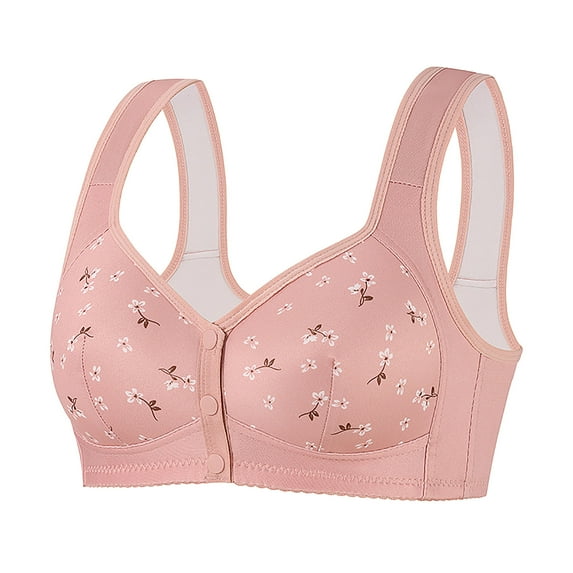 UngA Soft Bralettes for Women Wireless Support Lift Front Closure Seamless Bra Push Up Comfy Bralette Pink,50/115