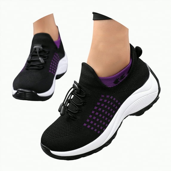 UngA Sports Shoes for Women Women's Walking Shoes Lightweight Breathable Running Shoes Non Slip Athletic Fashion Sneakers Mesh Workout Casual Sports Dark Purple,11.5
