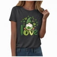 thumbnail image 1 of UngA St Patrick Day Shirts Women Lucky Shamrock Tee St Pattys Day Irish Tshirt Clover Graphic Short Sleeve Top,M, 1 of 9