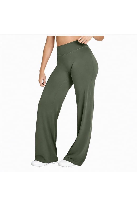 Straight Leg Leggings for Women Tummy Control No Front Seam Workout Leggings for Women High Waist Soft Yoga Pants AG,M