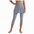 thumbnail image 1 of UngA Tennis Skirted Leggings with Pockets for Women Golf Skapri Leggings with Skirt Leggings for Women Grey,XL, 1 of 9