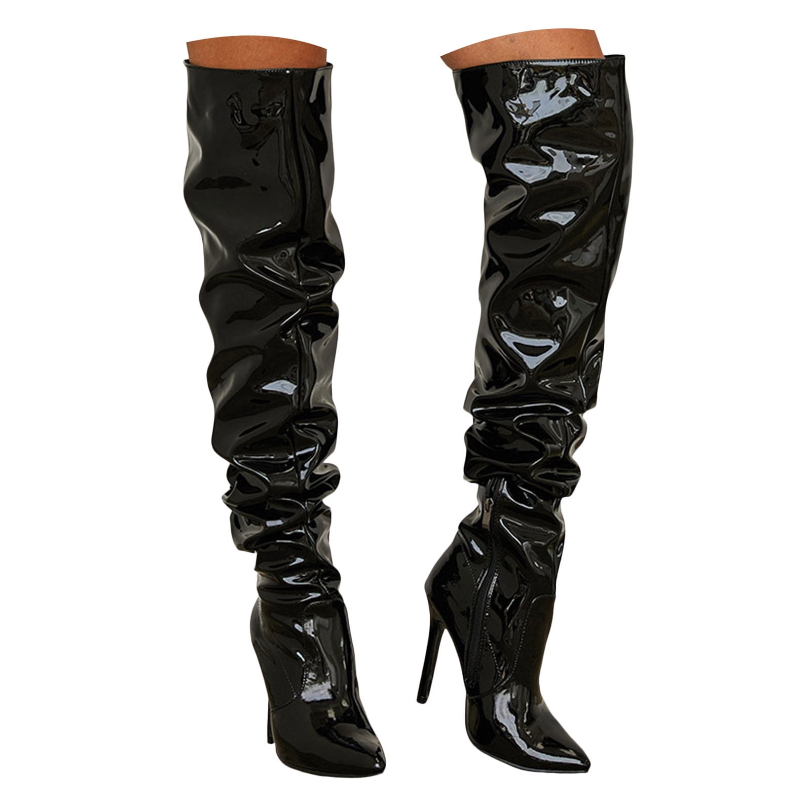 GENSHUO Women's Knee High Boots – Low Kitten Heel, Square Toe & Super Comfy For Fall & Winter