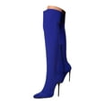 thumbnail image 1 of UngA Thigh High Boots Women's Slouchy Knee High Boots Side Zipper Stiletto High Heeled Pointed Toe Fashion Fall Boots Blue,7.5, 1 of 7