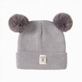 thumbnail image 1 of UngA Toddler Baby Boy Girl Knit Hats, Newborn Winter Pom Beanie Cute Baby Warm Knit Caps (Grey,0-36 Months), 1 of 6