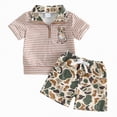 thumbnail image 1 of UngA Toddler Baby Boy Hunting Outfit Mallard Duck Jungle Camouflage Short Sleeve Zipper Tops Shorts Set Infant Summer Clothes (Camouflage,18-24 Months), 1 of 7