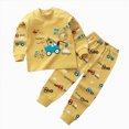 thumbnail image 1 of UngA Toddler Baby Clothes for Boys Long Sleeve Solid Sweatshirt and Pants 2 Piece Sweatsuit Set 3 6 12 18 24 Months 2T 3T 4T 5T Girls Fall Winter Outfits Yellow,12-18 Months, 1 of 4
