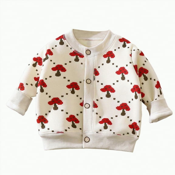 UngA Toddler Baby Girl Boy Cardigan Long Sleeve Button Knit Sweaters for Girls Boys Knitwear Jacket Warm Solid Outfit Fall Winter Clothes (White,6-12 Months)