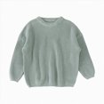 thumbnail image 1 of UngA Toddler Baby Girl Boy Knit Sweater Round Neck Long Sleeve Pullover Sweatshirt Kids Baby Fall Winter Clothes (Light Blue,9-12 Months), 1 of 6