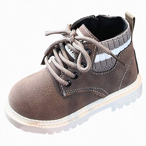 UngA Toddler Boy Girl Boot Waterproof Hiking Boots Comfort Work Ankle Boot Lace Up Side Zipper Boys Girls Boots (Toddler/Little Kid),Size 10