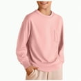 thumbnail image 1 of UngA Toddler Boy Long Sleeve Shirt Boys Long Sleeve Shirts Kids Crewneck T Shirts Casual Tops Tees Pink,10-11 Years, 1 of 4