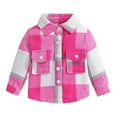 thumbnail image 1 of UngA Toddler Boy Long Sleeve Shirt Toddler Baby Boy Classic checkered stripes Long Sleeve Button Shirt Hot Pink,2-3 Years, 1 of 2