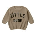 thumbnail image 1 of UngA Toddler Boy Sweater Kid Halloween Sweater Letter Ghost Embroidery Long Sleeve Knitwear Coffee,3-4 Years, 1 of 6