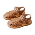 thumbnail image 1 of UngA Toddler Dress Sandals Toddler Sandals Boys Girls Sandals Kids Water Sandals Water Shoes for Beach Lightweight Closed Toe Summer Sandals Girls Dance Shoes(Brown,Size 9.5), 1 of 8