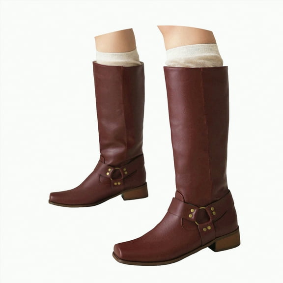 UngA Western Boots Women Women's Western Cowboy Boots Embroidered Mid-Calf Pointed Toe Cowgirl Boot Red,6.5