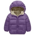 thumbnail image 1 of UngA Winter Coat Toddler Baby Hooded Down Jacket Boys Girls Kids Thicken Warm Winter Coat Outerwear Purple,2-3 Years, 1 of 2