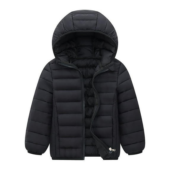 UngA Winter Coat Toddler Boy Boys Thicken Fleece Hooded Jacket Warm Quilted Coat Outdoor Cool Cute Fashion for Winter Autumn Black,11-12 Years