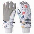 thumbnail image 1 of UngA Winter Gloves for Kids Waterproof Boys Snow Ski Gloves Girls Warm Windproof Mittens (Grey,9-12 Years), 1 of 7