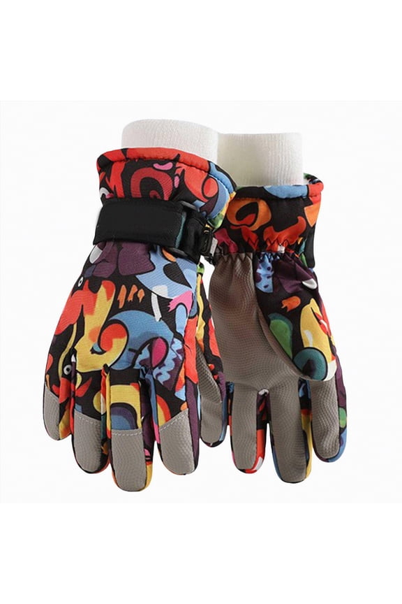 Winter Gloves for Kids Waterproof Boys Snow Ski Gloves Girls Warm Windproof Mittens (Light Purple,4-6 Years)