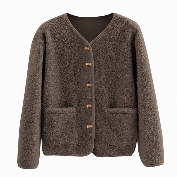 UngA Winter Jackets for Women Sherpa Lined Jacket Women Duffle Toggle Coat Hooded Fleece Jacket Womens Jackets Brown,4XL