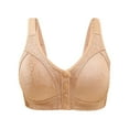 thumbnail image 1 of UngA Wireless Seamless Bras for Women Plus Size Bras 2025 Seniors Women's Comfortable Front Close Button Bras No Underwire Push Up Bra Deals of Today Beige,38, 1 of 6