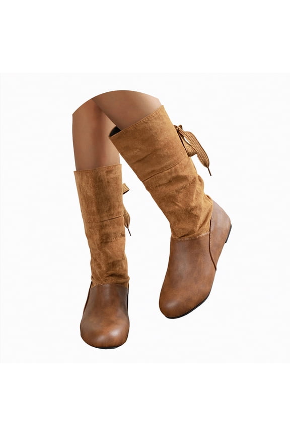 Woman Boots Dress Boots Biker Motorcycle Riding Boots for Women Mid Calf A,Size 6.5