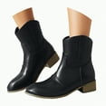 thumbnail image 1 of UngA Woman Boots Dress Boots Biker Motorcycle Riding Mid-Calf Boots for Women Black,Size 7.5, 1 of 7