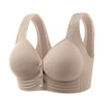 thumbnail image 1 of UngA Woman Bra Plus Size Bras 2025 Seniors Women's Comfortable Front Close Button Bras No Underwire Push Up Bra Deals of Today Khaki,M, 1 of 6