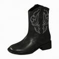 thumbnail image 1 of UngA Woman Cowboy Boots Pull On Cowgirl Boots Mid Calf Western Boots Available in Regular and Wide Calf Black,Size 7, 1 of 7