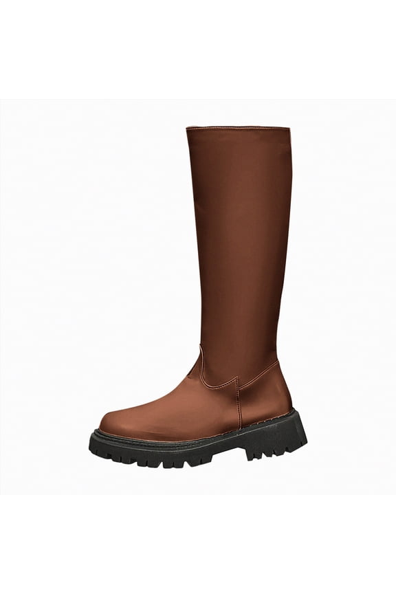 Womans Boots Shark Boots Fold Over Chunky Heel Snip Toe Cowboy Cowgirl Pull On Mid Calf Boots Women Brown,Size 8