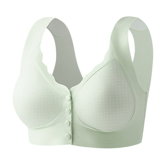 UngA Women Bralette Front Closure Bras Seamless Wireless Comfort Supportive No Underwire Convenient Mastectomy Bralettes Green,L