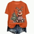 thumbnail image 1 of UngA Women Christmas Shirt Funny Merry and Bright T-Shirts Christmas Tree Shirts Merry Christmas Graphic Tee Tops Christmas T-Shirts for Women Orange,XXXL, 1 of 6