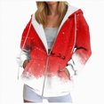 thumbnail image 1 of UngA Women Christmas Sweatshirt Drawstring Zip Up Cute Hoodies Fall Jacket Oversized Casual Sweatshirts with Pocket Womens Christmas Hoodie,M, 1 of 7
