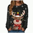 thumbnail image 1 of UngA Women Christmas Sweatshirt Lightweight Crewneck Pullover Xmas Holiday Gift Shirts for Ladies Long Sleeve Sweatshirt Women (Black,XXL), 1 of 5