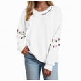 thumbnail image 1 of UngA Women Christmas Sweatshirt Xmas Women Drop Shoulder Sweatshirt Long Sleeve Pullover Tops Womens Sweatshirts (White,XXL), 1 of 5