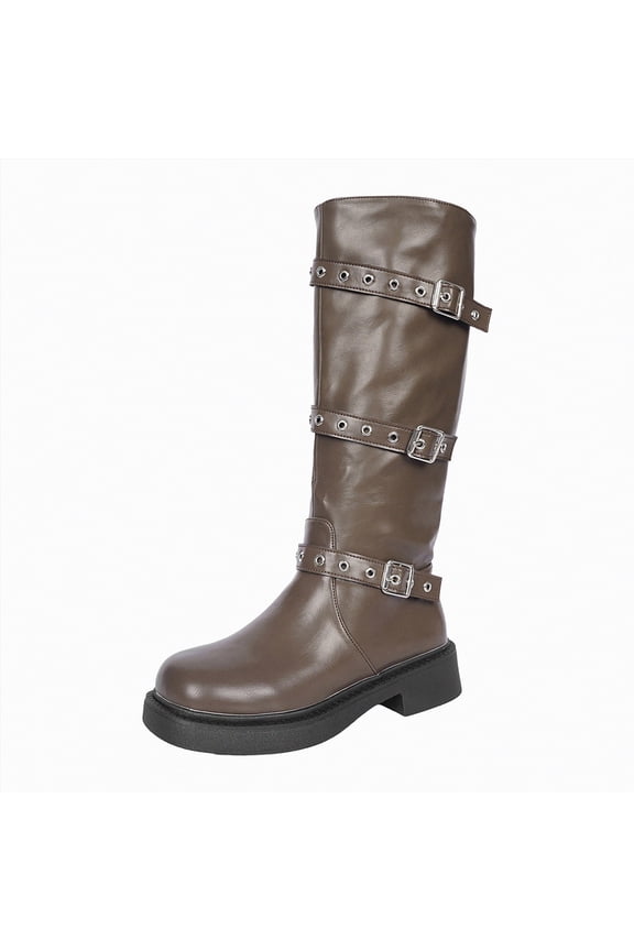 Women Mid Calf Boots Pointed Toe Slouchy Boots Wedge Heels Slouch Pull On Wide Calf Boots for Woman Khaki,Size 6.5