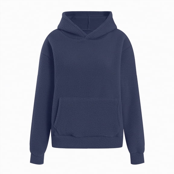 UngA Women Oversized Hoodie Casual Crew Neck Long Sleeve Sweatshirts with Pocket Lightweight Pullover Tops Hoodie for Women (Navy,L)