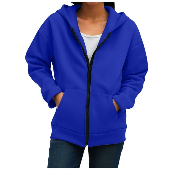 UngA Women Rain Jacket Women's Casual Ligtweight Military Jackets Anorak Utility High Waist Drawstring Zip Up Hood Coat Blue,2XL