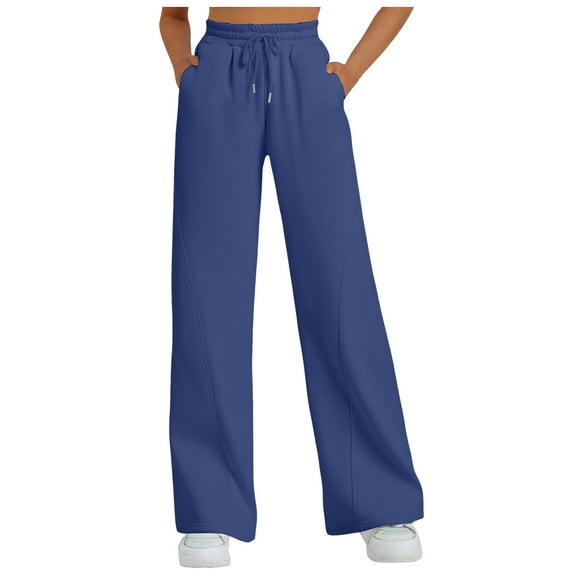 UngA Women'S Dress Pants Womens Casual Cotton Tapered Capri Cargo Pants Loose Elastic Waist Ankle Cropped Trouser with Pockets Blue,S