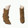 thumbnail image 1 of UngA Women'S Mid-Calf Boots Women's Western Cowboy Snip Toe Embroidered Leather Knee High Cowgirl Boots Wide Calf Brown,7, 1 of 7
