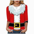 thumbnail image 1 of UngA Women's 3/4 Sleeve Tops Crew Neck Christmas T-Shirts Merry Christmas Tree Graphic Tee Tops Christmas Shirts Women,Size M, 1 of 6