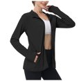 thumbnail image 1 of UngA Women's Athletic Jacket Sunproof Hooded Long Sleeve Shirts Zip up Hiking Lightweight Jackets with Pockets Black,M, 1 of 7