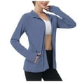 thumbnail image 1 of UngA Women's Athletic Jacket Sunproof Hooded Long Sleeve Shirts Zip up Hiking Lightweight Jackets with Pockets Navy,XS, 1 of 7