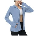 thumbnail image 1 of UngA Women's Athletic Jacket Sunproof Hooded Long Sleeve Shirts Zip up Hiking Lightweight Jackets with Pockets Sky Blue,3XL, 1 of 6