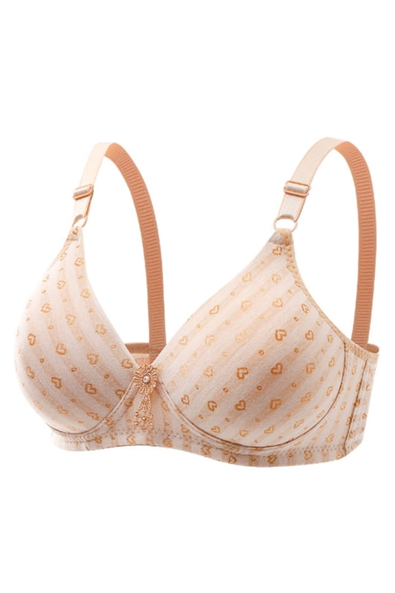 Women's Bras Smoothing Comfort Seamless Bra Full Coverage Push Up Bra Beige,40
