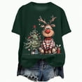 thumbnail image 1 of UngA Women's Christmas Shirts Merry Christmas Printed T-Shirts Short Sleeve Holiday Tee Xmas Gift Tops Christmas T-Shirts for Women Dark Green,L, 1 of 6