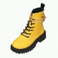 thumbnail image 1 of UngA Women's Combat Boots Ankle Boots Lace-Up Platform Lug Sole Woman Boots Yellow,Size 9, 1 of 7