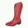 thumbnail image 1 of UngA Women's Cowgirl Boots Pull On Cowboy Boots Mid Calf Western Boots Available in Regular and Wide Calf Red,Size 8.5, 1 of 7