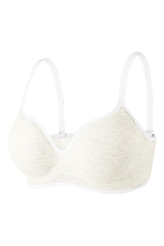 Women's Full Figure Beauty Back Smoothing Bra, 4 Way Stretch Fabric No Wire Push Up Bras for Women White,S