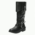 thumbnail image 1 of UngA Women's Mid-Calf Boots Dress Boots Biker Motorcycle Riding Boots Women Black,Size 6.5, 1 of 7