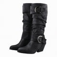 thumbnail image 1 of UngA Women's Mid Calf Boots Fashion Casual Knee-High Flat Heel Winter Boots for Woman Black,Size 6, 1 of 7